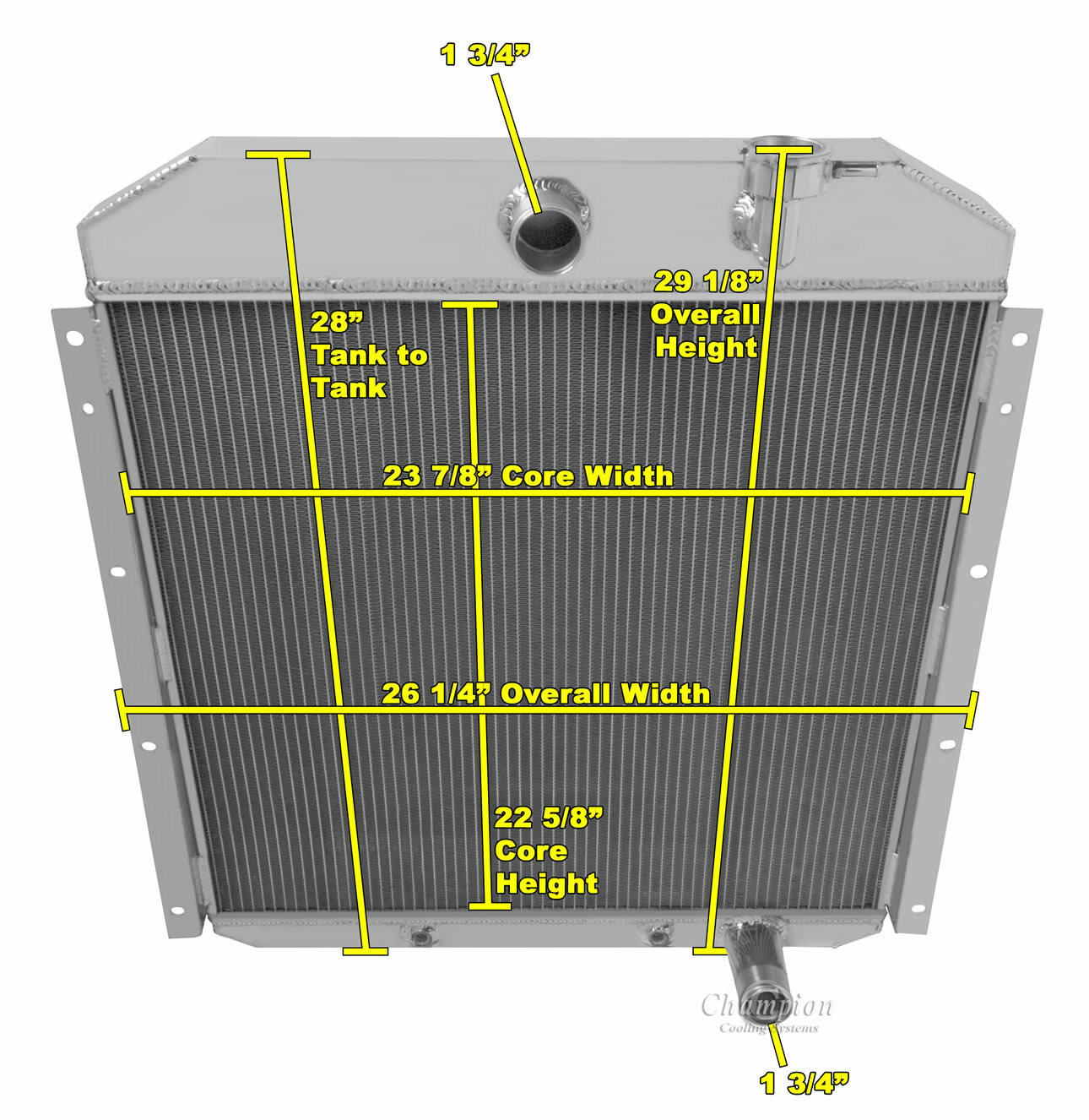 3 Row Aluminum Champion Radiator for 1955 1956 1957 1958 1959 GMC Truck ...