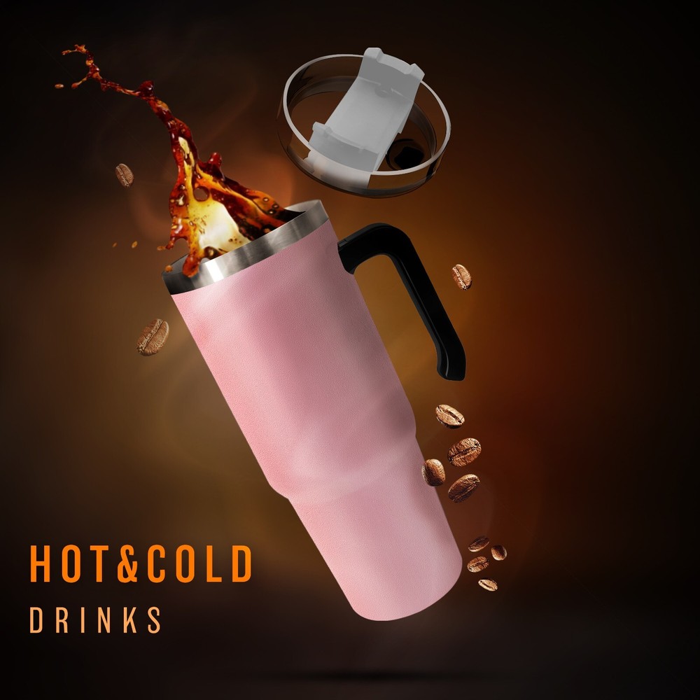 30oz Stainless Steel Vacuum Insulated Tumbler with Straw for Travel