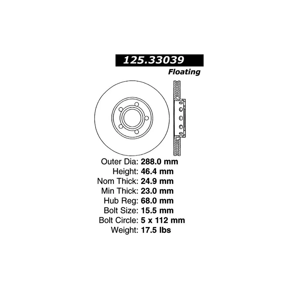 Rotor de freno de disco delantero 2 piezas céntrico para 100 Audi 1992 1993 1994 Foto 2 de 4