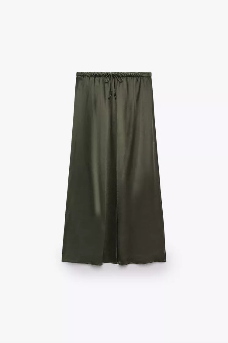 Long khaki skirts clearance zara