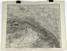 1897 German Map of Part of Austria Hungary from Stieler's Hand Atlas 19 x 15