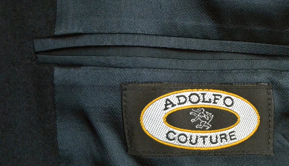 Vintage (Cashmere) Black Blazer with Brass Buttons (Size40R) By: Adolfo Couture - Image 4 of 4