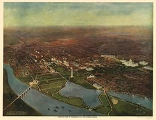 Historic Panoramic View - Washington DC - Reynolds 1916 - 23 x 29.94
