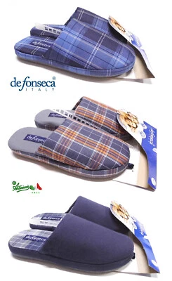 DE FONSECA DEFONSECA Ciabatte pantofole uomo punta chiusa tessuto gomma ROMA TOP E M841