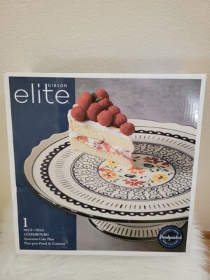 GIBSON Elite (NEW) Stoneware Cake Plate