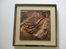 MYSTERY ARTIST CHUNKY PAINTING SCULPTURE DECOUPAGE ABSTRACT EXPRESSIONISM 1970'S