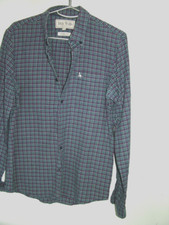 Granatowa różowa koszula Small Jack Wills klasyczny krój, kołnierz na guziki, długie rękawy