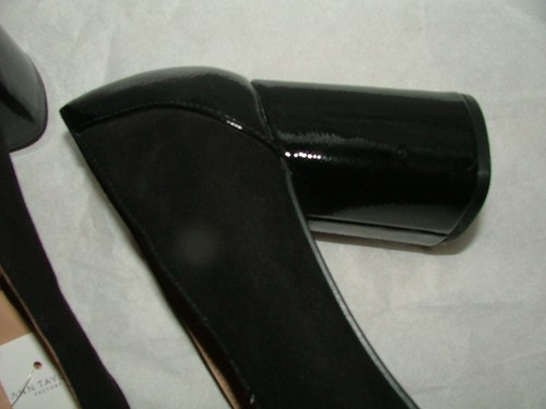 NEW WOB ANN TAYLOR HEELS SIZE 10 M BLACK SUEDE LEATHER #475 - Picture 6 of 7