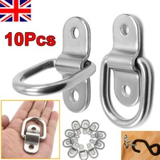 10Pc D-Rings Tie Down Load Heavy Duty Anchor Point Trailer Forged Lashing Hook