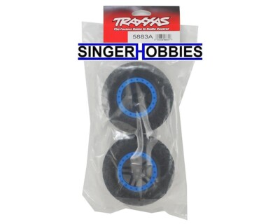 Traxxas 5883A Tires & Wheels Assembled SCT Split Spoke Blue Beadlock KM2 TRA1