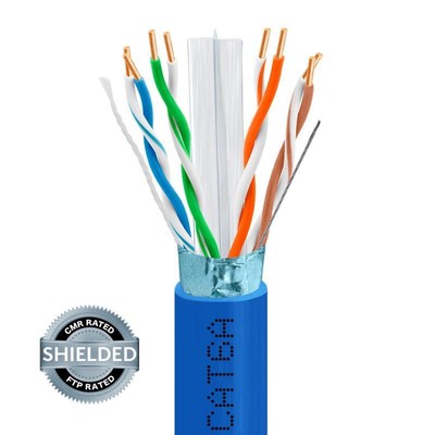 1000Ft Cat 6A Riser Ethernet Cable Blue | Shielded | Cmr, Ftp, 23Awg 4049-N
