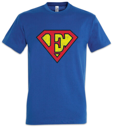 Super E T-Shirt Letter Gift Birthday Mother's Day fathers day Fun Comic - Afbeelding 1 van 1