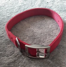 Top Paw Adjustable Dog Collar RED 14" - 17" Double Strap