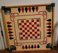 Vintage CARROM Gameboard 100+ Different Games  In Original Box Complete 