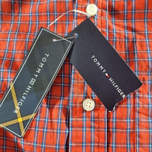 Tommy Hilfiger Shirt Mens Size S Red Plaid Flannel Regular Fit Button Down New - Picture 6 of 12