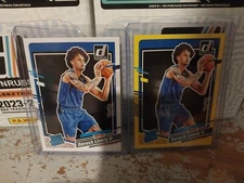 Dereck Lively II Rated Rookie  Donruss Yellow Flood SSP/Base RCs (2) Mavericks 