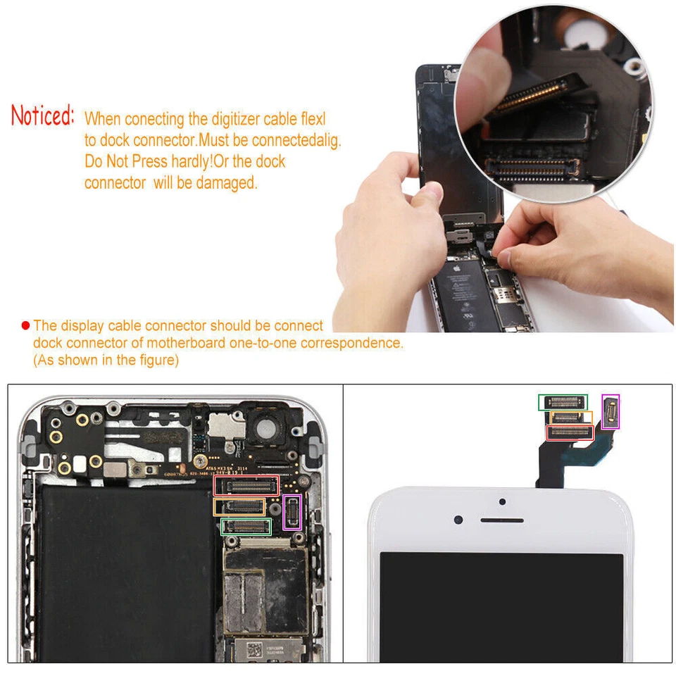 LCD Display Screen Touch Replacement Camera Home Button For iPhone 6 6s 6s Plus - Image 3 of 4