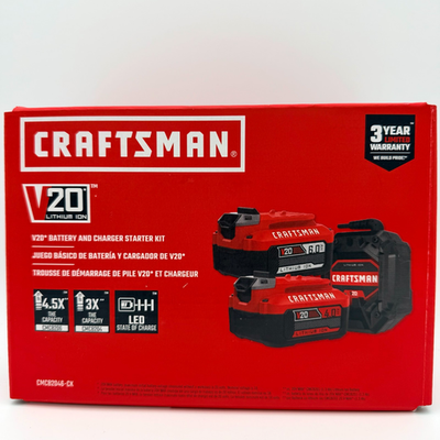 #ad Craftsman CMCB2046 CK V20 Battery 6.0 amp; 4.0 Charger Starter Kit New Ships Fast $109.95