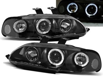 Headlights for Honda Civic 4D 1991 1992 1993 1994 1995 VR-1328 Angel Eyes Black