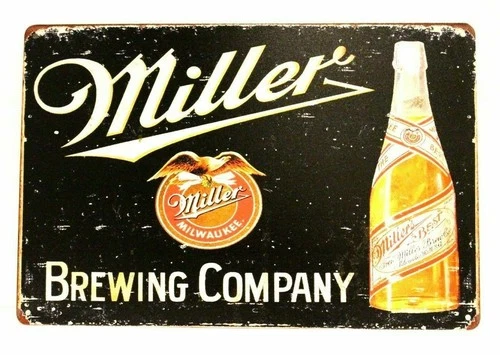 Miller Time High Life Beer Tin Sign Bar Irish Pub Vintage Retro Ad Style Look