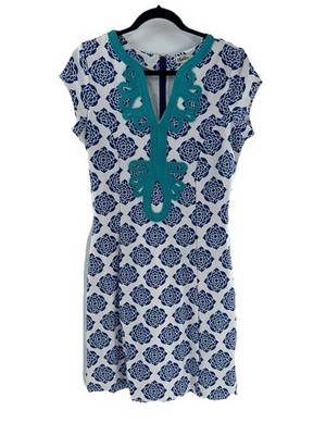 Women's Hatley Floral Emmbroidered Sheath Short Sleeve Dress Size S