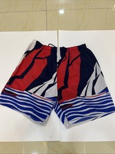 Nautica Swim Trunks Breathable Quick Dry Red White Blue Sailboats Sails Pockets