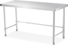 Commercial Stainless Steel Catering Prep Table For Work Kitchen Room Restaurant