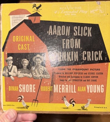 Aaron Slick From Punkin Crick Orig. Cast Rec. 45s Dinah Shore, Robert Merrill