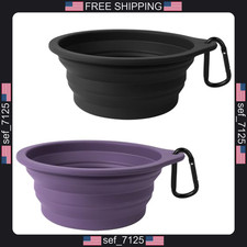 PetBonus 2-Pack Silicone Collapsible Dog Bowls BPA Free Travel Food Water Dish