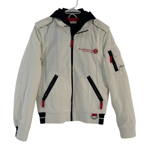 Kenneth Cole Sundance Film Festival Jacke Small Y2K Zip Kapuze Retro Festival