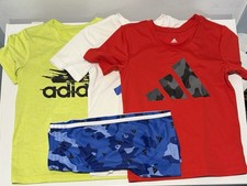 Kids Boys Adidas Bundle 4 Pieces 3 Tops, 1 Bottom Size 6 Multicolor