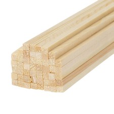Square Wooden Stick 1/6x8" Unfinished Hardwood Stick Craft 50Pcs