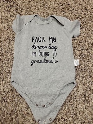 Pack My Bag Im Going To Grandmas One Piece Size 9-12months