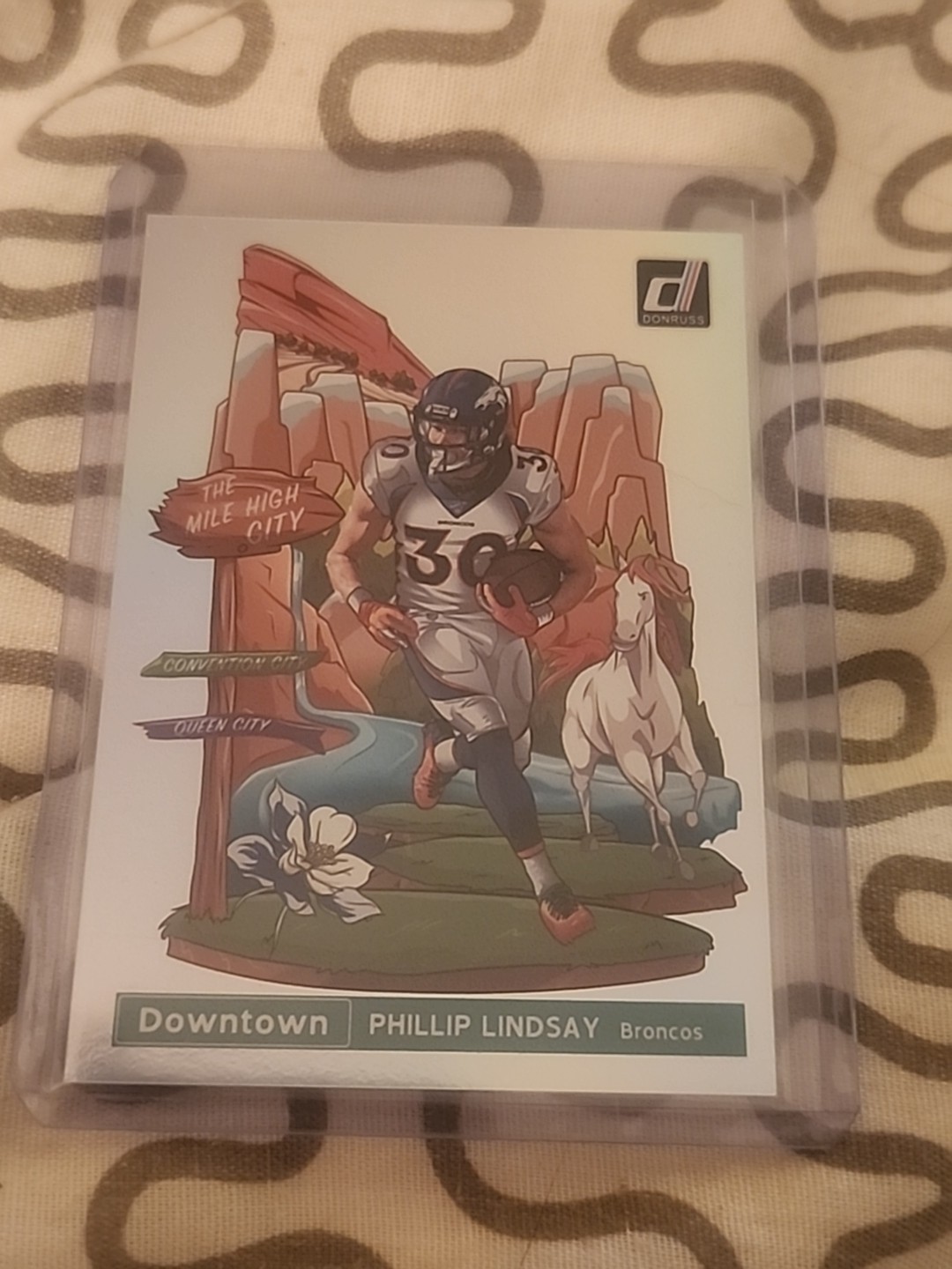 2019 Panini Donruss Optic Downtown Phillip Lindsay #DT-1 Denver Broncos Case Hit