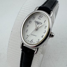 VTG Dakota Quartz Watch Men Silver White Oval...
