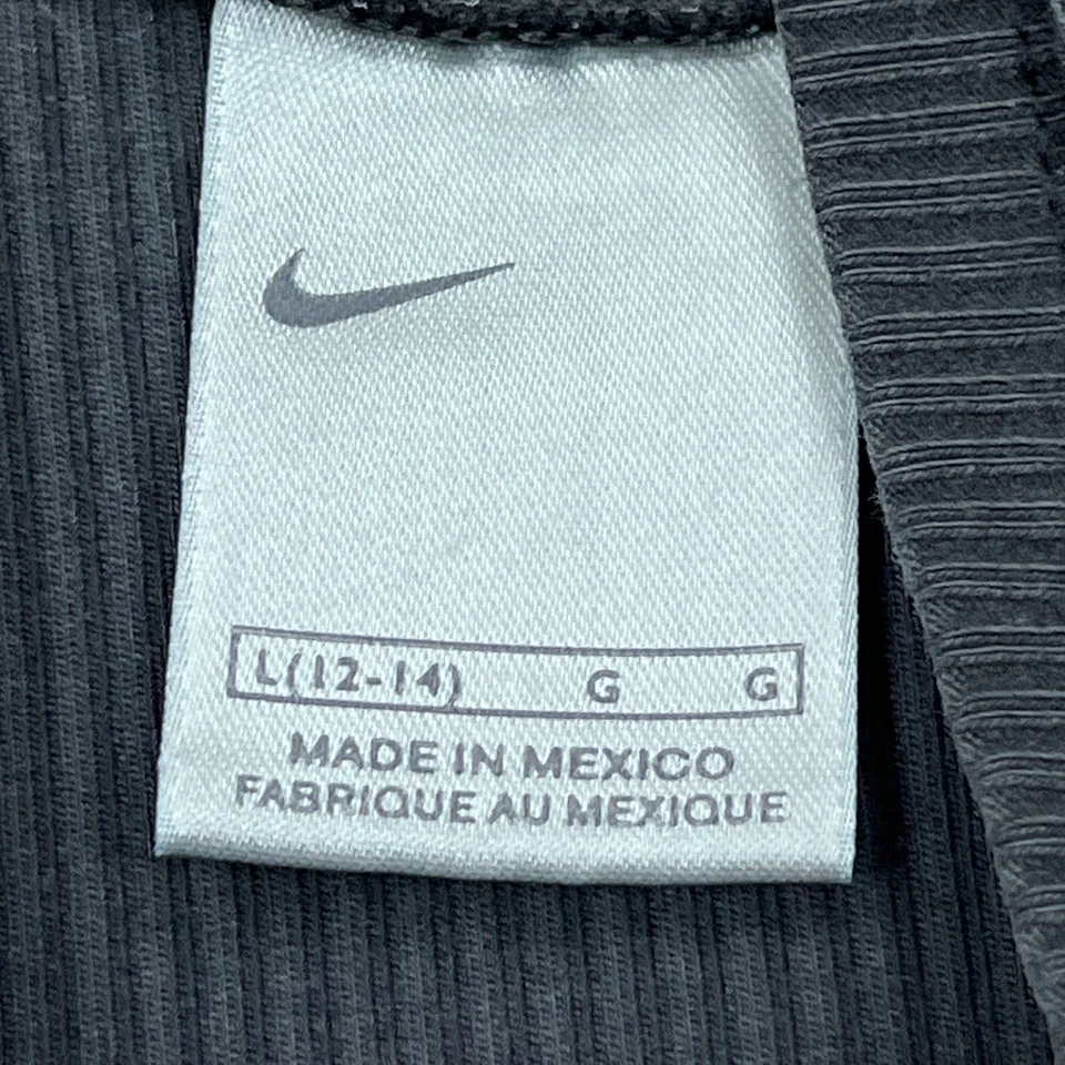 VTG Nike Tank Top Womens Large Black Mini Center Swoosh Ribbed Crop Gorpcore Y2K - Image 3 of 4