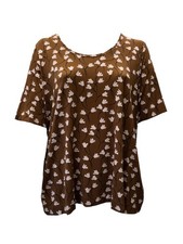 Marina Rinaldi Women's Brown Vagone Pullover T-Shirt NWT