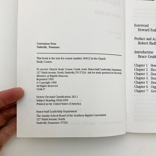 Ministry of Baptist Deacons Robert Sheffield Softcover Book 1990 Church Work - Imagen 7 de 18