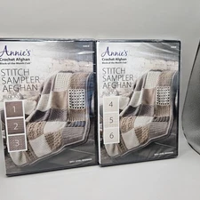 Annie’s Crochet Club Stitch Sampler Afghan 2 DVD Lot Sealed Brand New Beginners 