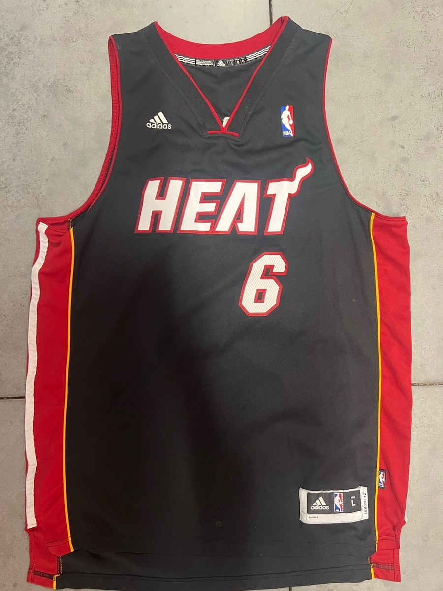 Miami Heat Jersey Mens Large Black Adidas Swingman Lebron James #6