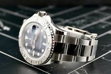 Rolex 40mm Yacht Master SS Platinum Bezel Blue Dial Mens Watch 116622 Box Card 7