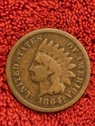 1864 L Indian Head Cent POINTED BUST! Key Date