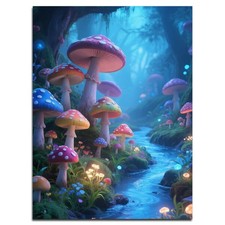 Muzagroo Art Diamond Paintings Kits for Adults 5D Round Full Drill Mushroom