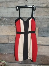 Charlotte Russe Womens Body-con Dress Color Block Mini Size Large 