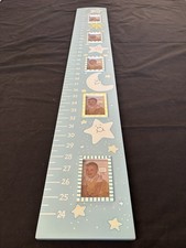 Baby Nursery Height Growth Chart Ruler Kids Room Wall Decor Wood Frame Blue Star