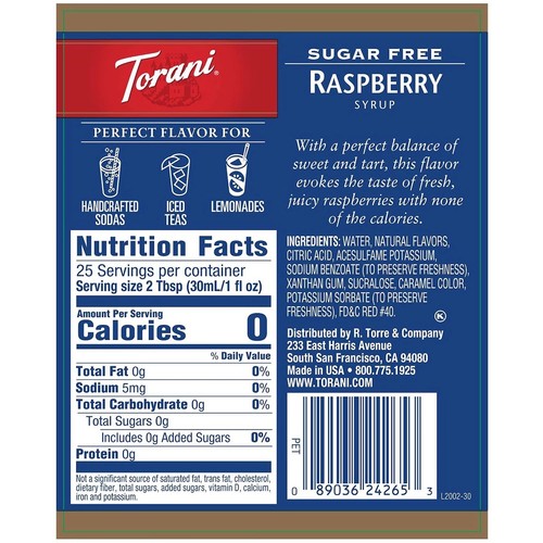 Torani zuckerfreier Himbeersirup (750 ml) - Bild 4 von 5