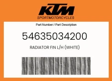 KTM Genuine Radiator Fin L/H (White) - 54635034200