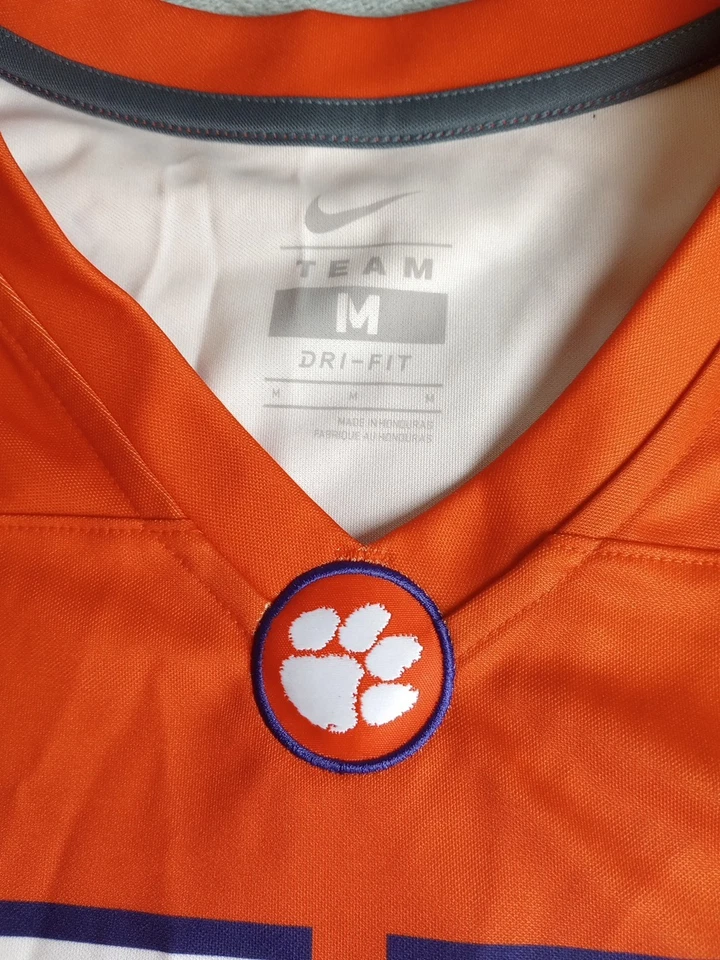 Camiseta de fútbol Nike Clemson Tigers, mediana para hombre, naranja blanca, poliéster nueva con etiquetas Foto 2 de 4