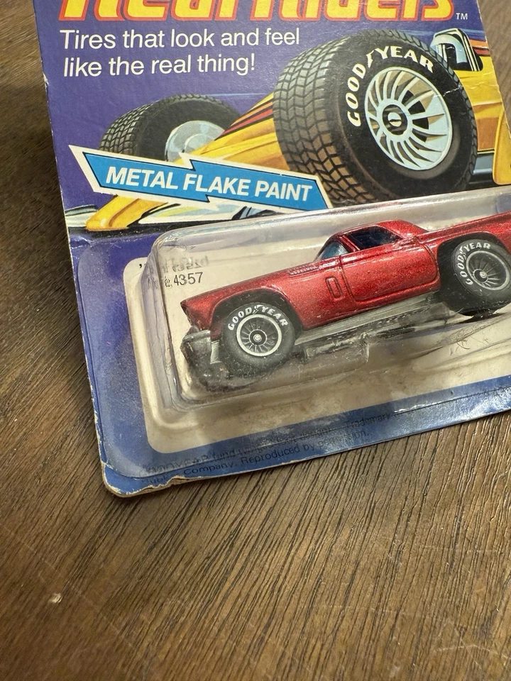 Hot Wheels 1982 Real Riders Metal Flake Red '57 T-Bird Goodyear Grey #4357 - Image 2 of 4