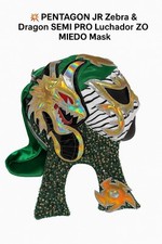 Pentagon Jr ZERO MIEDO Cebra Lentejuelas Luchador Máscara de Lucha Semi Pro